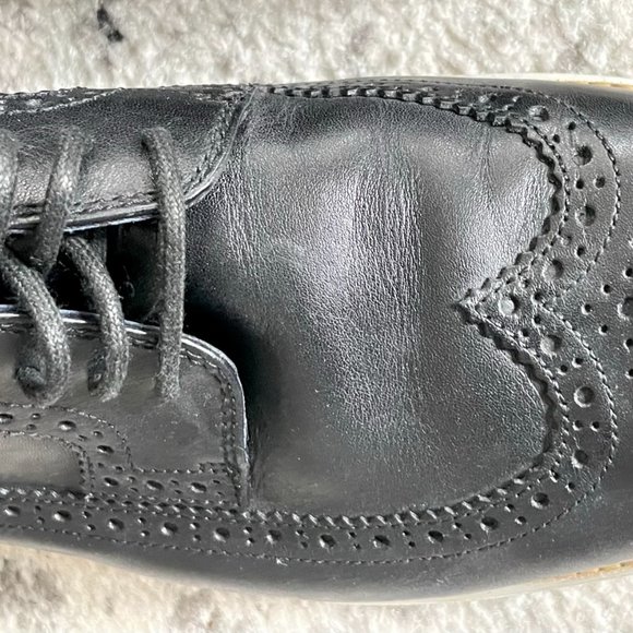 Mens Cole Haan Long LunarGrand Wingtip Oxford Leather Lace Up - Black 11.5 - Picture 8 of 11
